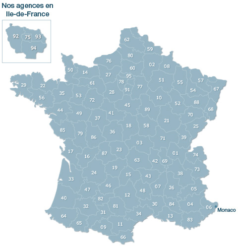 carte de France des agences Manpower